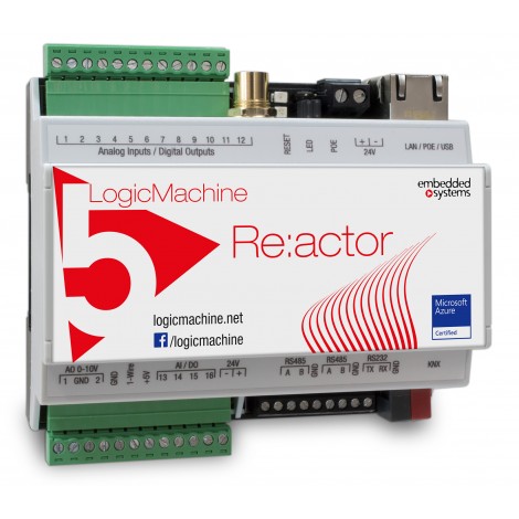 LM5p2-RIO2: LogicMachine5 Reactor IO Power v2 with KNX TP1