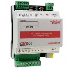 CAN-SA2: CANx 2x žaluziový výstup + 4x vstup pro bezpotenciálový kontakt