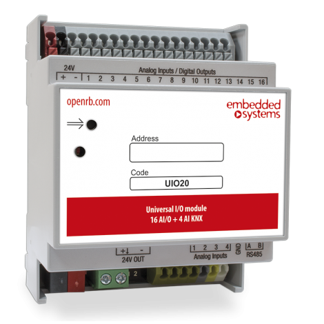 UIO20: 16 Universal Analog inputs / Digital output and 4 Analog inputs