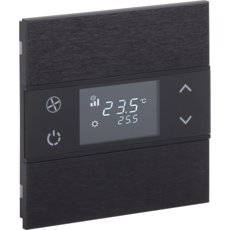 Rosa 1 fold anthracite thermostat and switch (Status - No Icon)