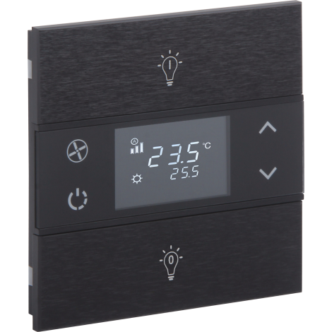 Rosa 1 fold anthracite thermostat and switch (Status - Icon)