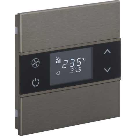 Rosa 1 fold bronze thermostat and switch (Status - No Icon)