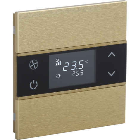 Rosa 1 fold gold thermostat and switch (Status - No Icon)