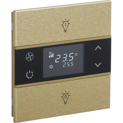 Rosa 1 fold gold thermostat and switch (Status - Icon)