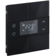 Rosa Glass 2 fold black thermostat and switch (Status - No Icon)