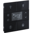 Rosa Glass 2 fold black thermostat and switch (Status - Icon)