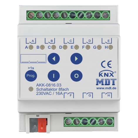 AKK-0816.03: Spínací aktor 8 násobný, 16 A, 230 VAC