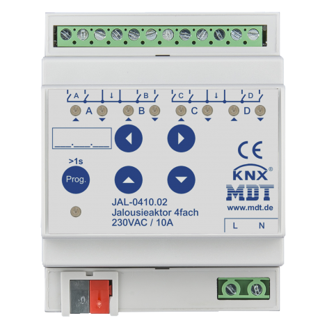 JAL-0410.02: Shutter Actuator 4-fold, 10A, 230VAC