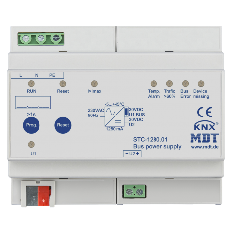 STC-1280.01: Bus Power Supply with diagnostic function, 1280mA