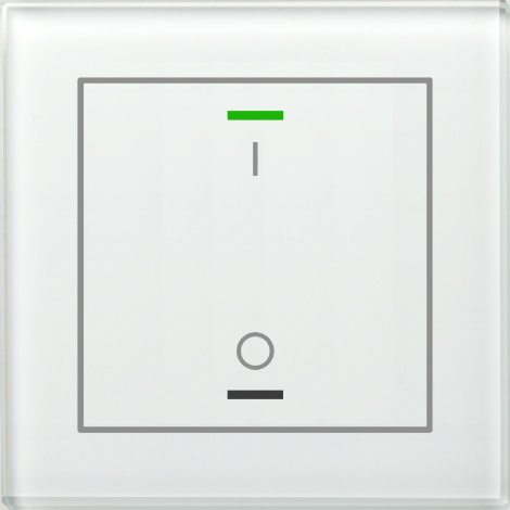 BE-GTL1TW.B1: Glass Push Button II Lite 1-fold, RGBW, White