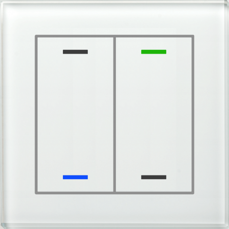 BE-GTL2TW.01: Glass Push Button II Lite 2-fold, RGBW, White