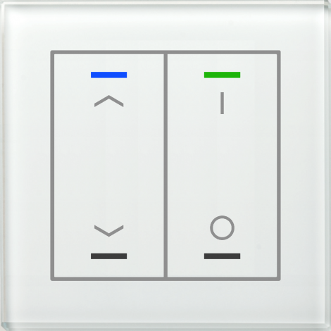 BE-GTL2TW.C1: Glass Push Button II Lite 2-fold, RGBW, White