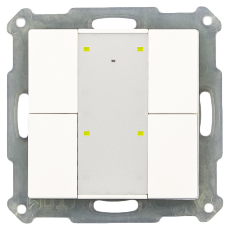 RF-TA55A4.01: KNX RF+ Push Button Plus 4-fold w. Actuator, White glossy finish