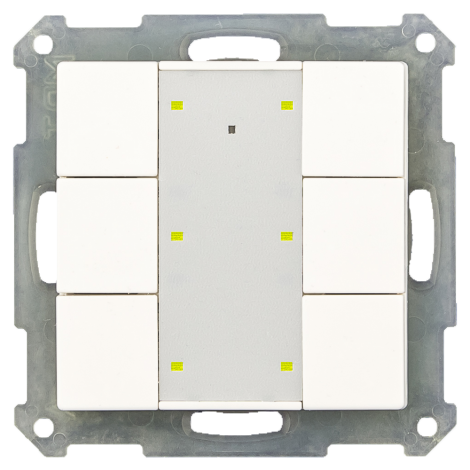 RF-TA55A6.01: KNX RF+ Push Button Plus 6-fold w. Actuator, White glossy finish