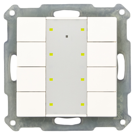 RF-TA55A8.01: KNX RF+ Push Button Plus 8-fold w. Actuator, White glossy finish